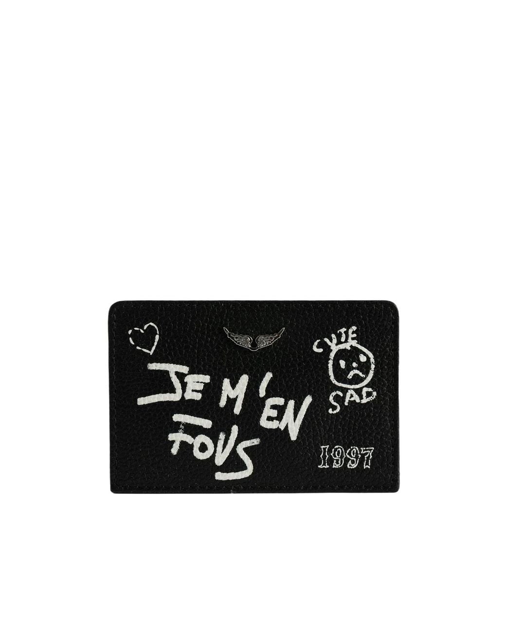 Zadig & Voltaire Black Zv Pass Arty Tag Card Holder