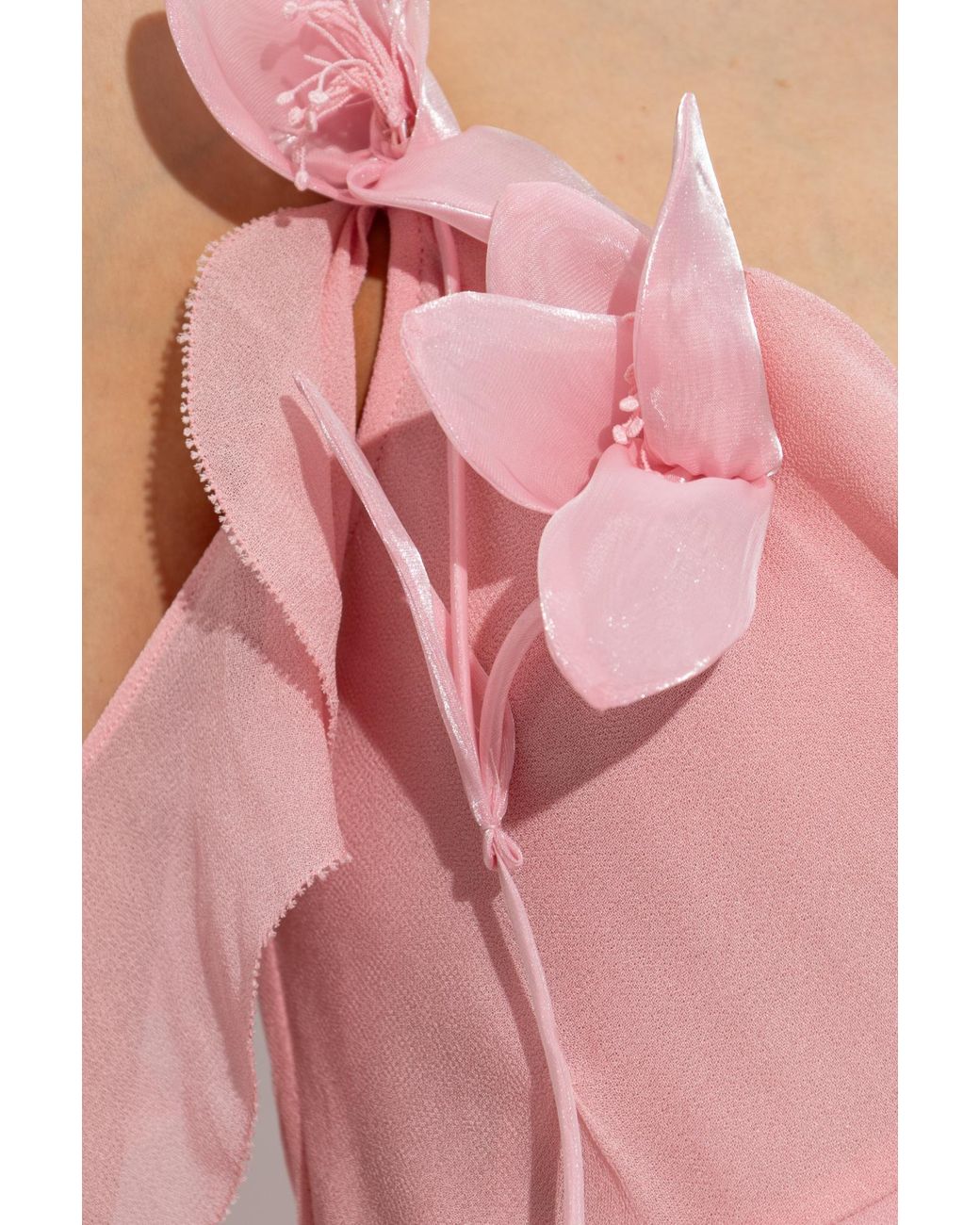 Self-Portrait Pink Georgette Maxi Dress