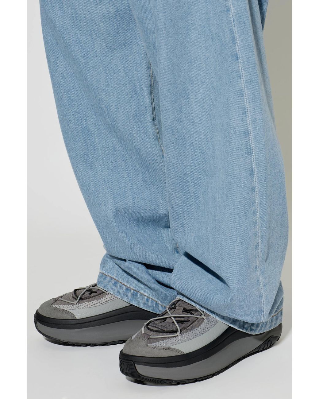 Moon Boot Gray Knitted Moon247 Low Top Sneakers