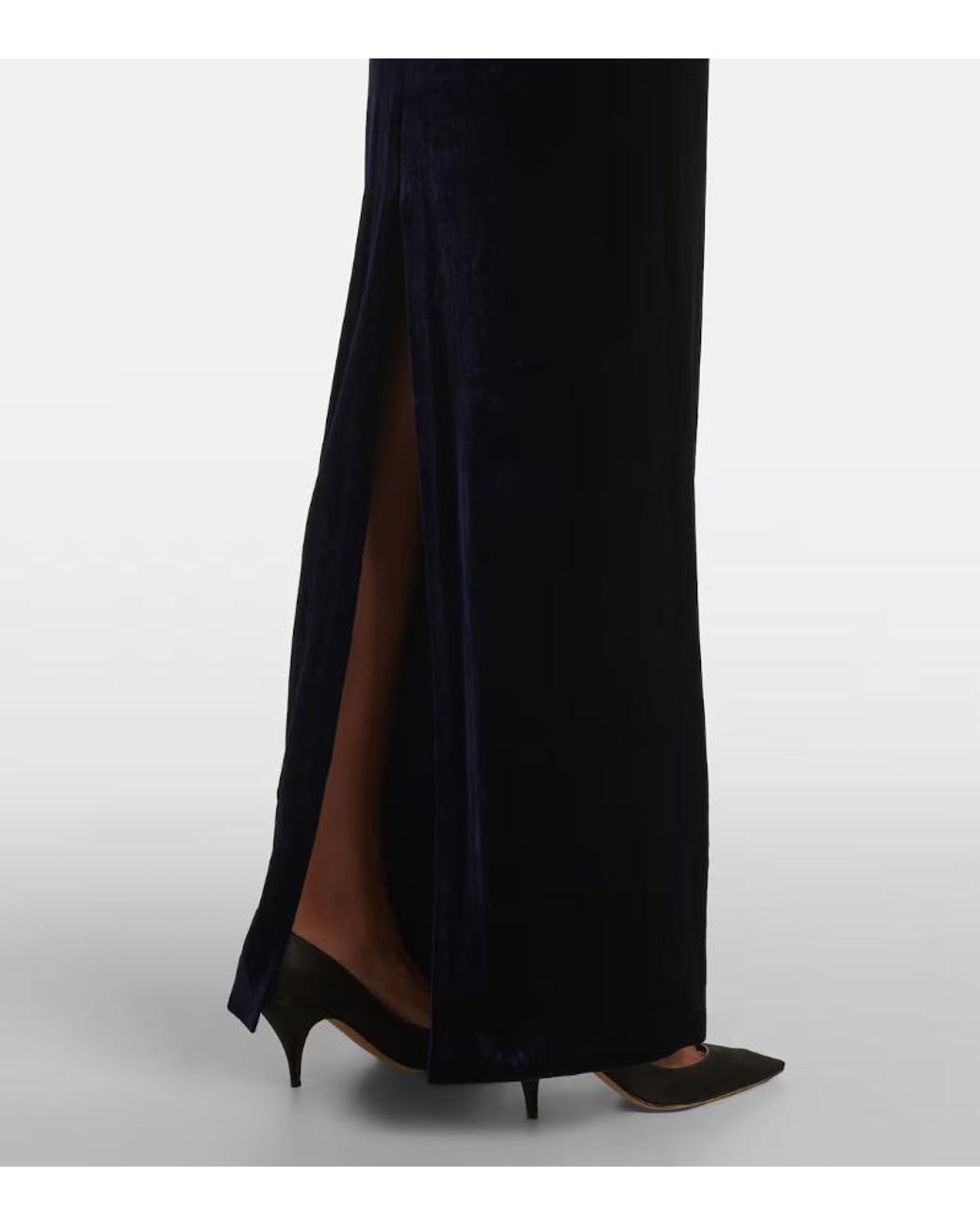 Roland Mouret Blue Strapless Velvet Gown