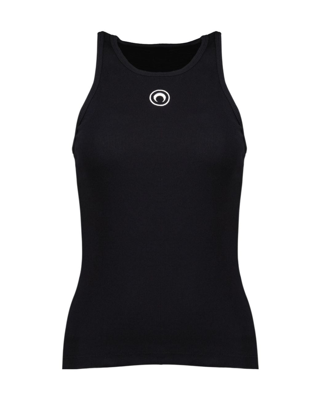 MARINE SERRE Black Crescent Moon Embroidered Sleeveless Tank Top