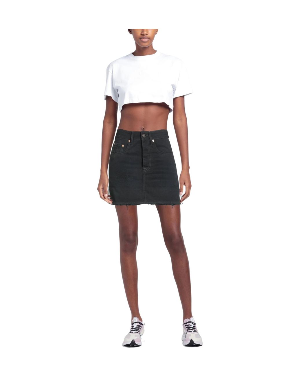 Balenciaga Black Denim Mini Skirt