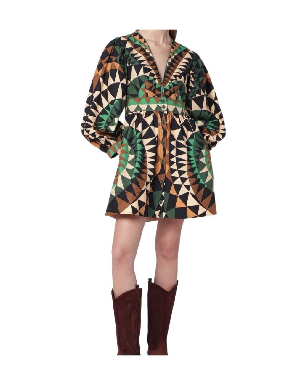 Farm Rio Multicolor Geometric Mini Dress
