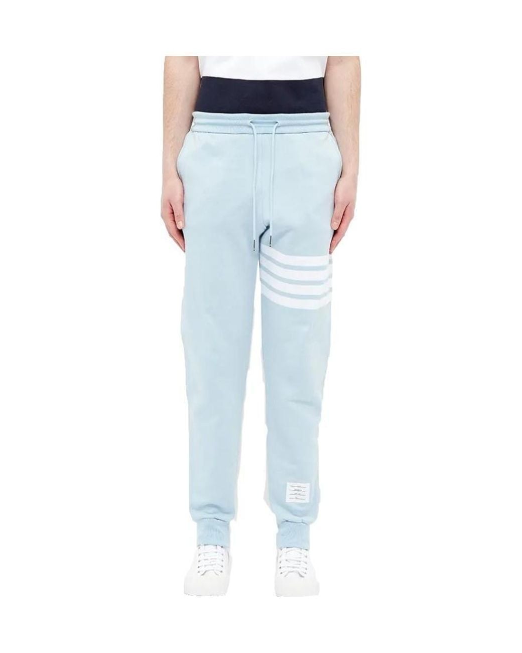 Thom Browne Blue Four-Bar Detailed Track Pants for men