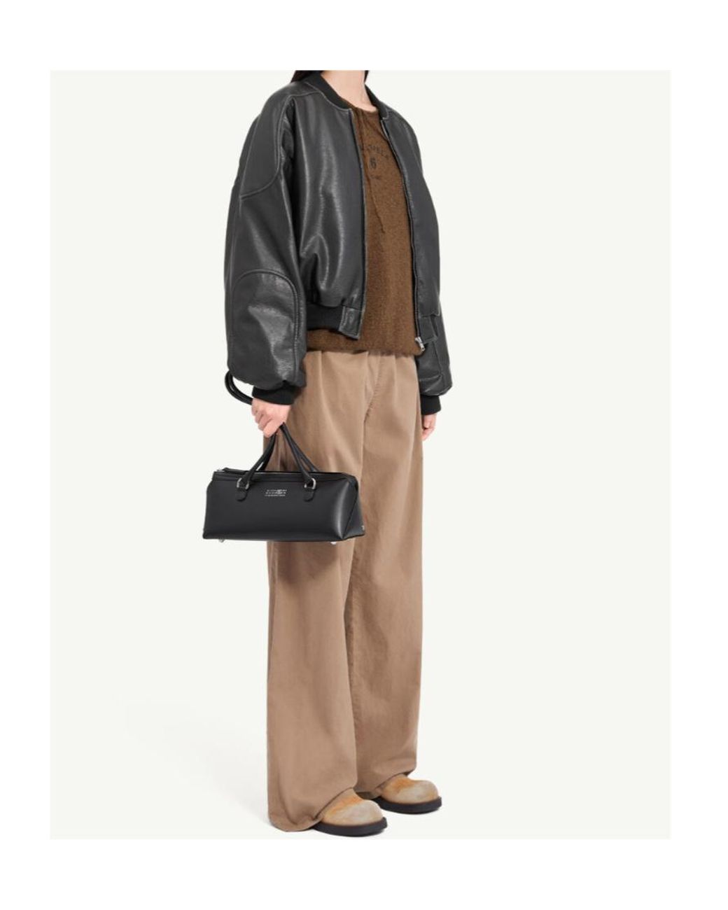MM6 by Maison Margiela Black Oversized Bomber Jacket