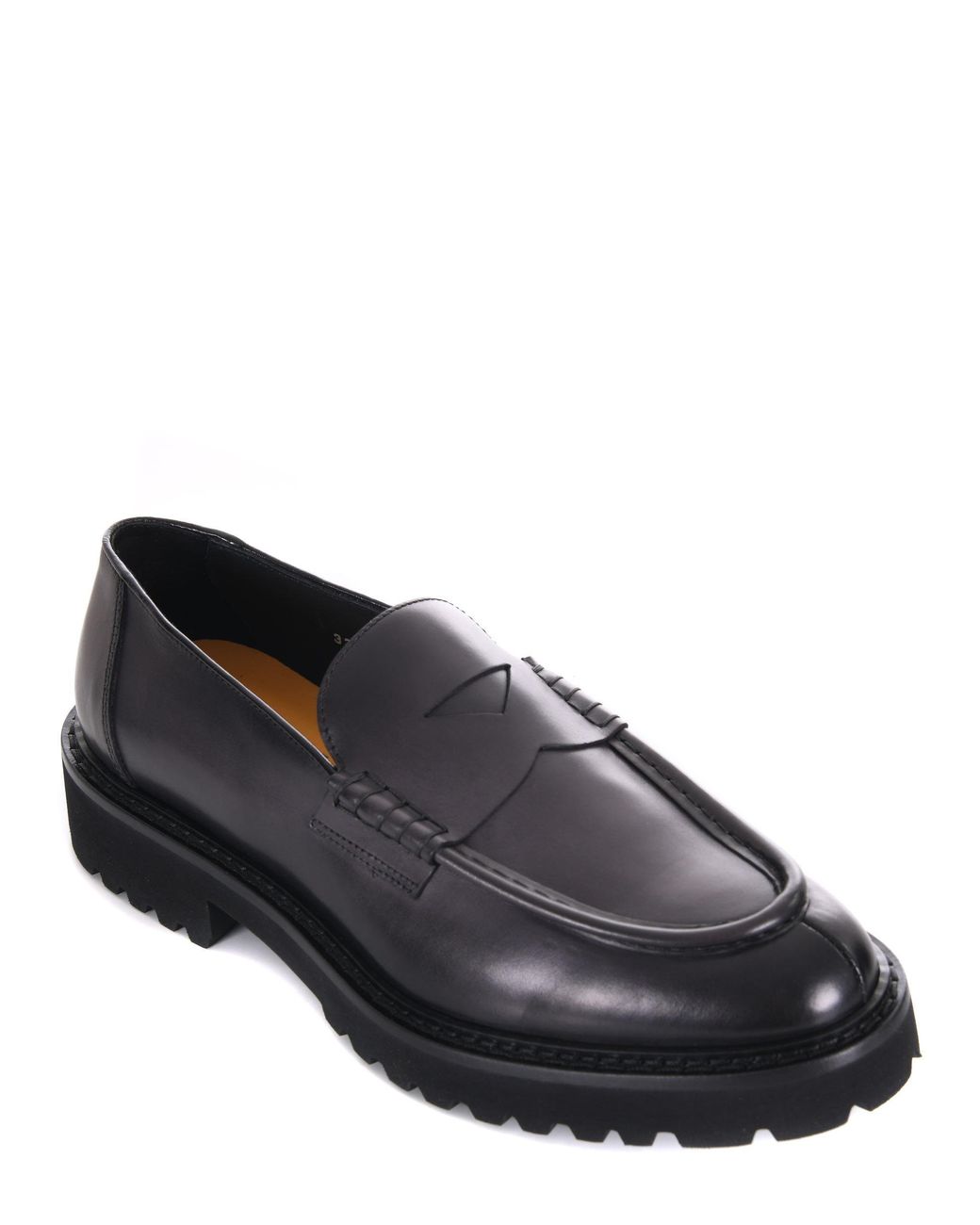 Doucal's Black Penny Slit Loafers for men