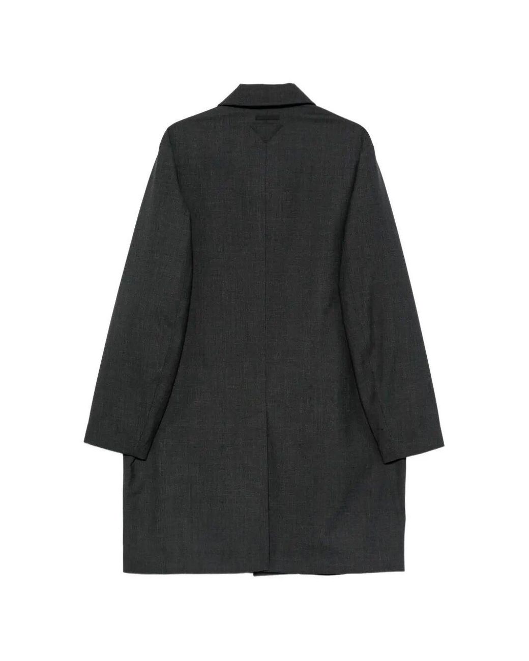 Prada Black Technical Wool Coat for men