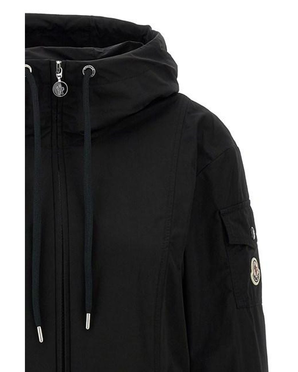 Moncler Black Zip-Up Parka Jacket