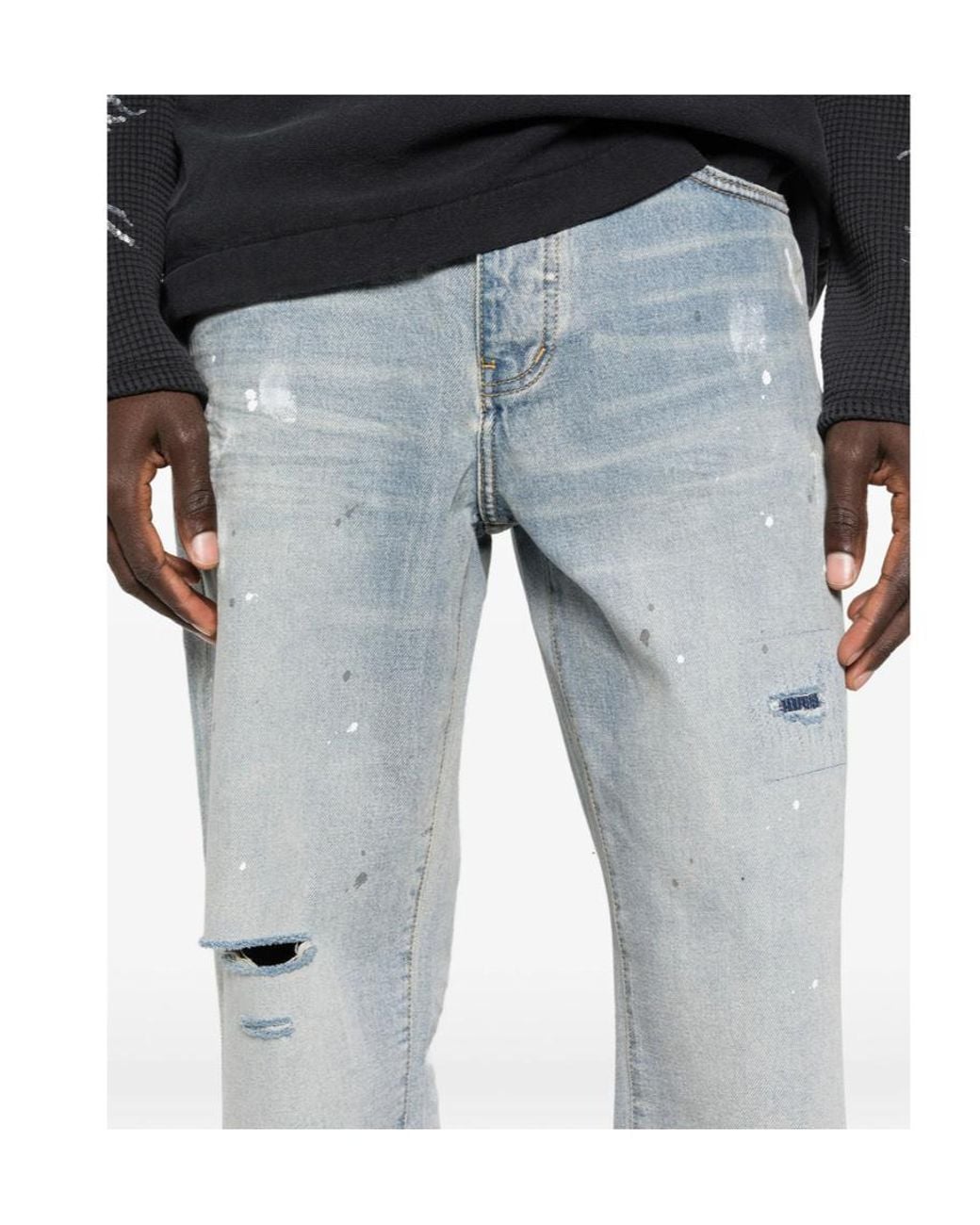 Purple Brand Blue Belt Loop Jeans for men