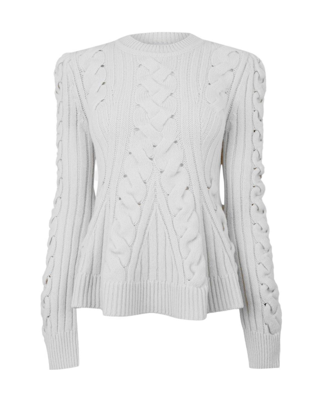 McQueen Gray Alex Cable Crew Neck Jumper