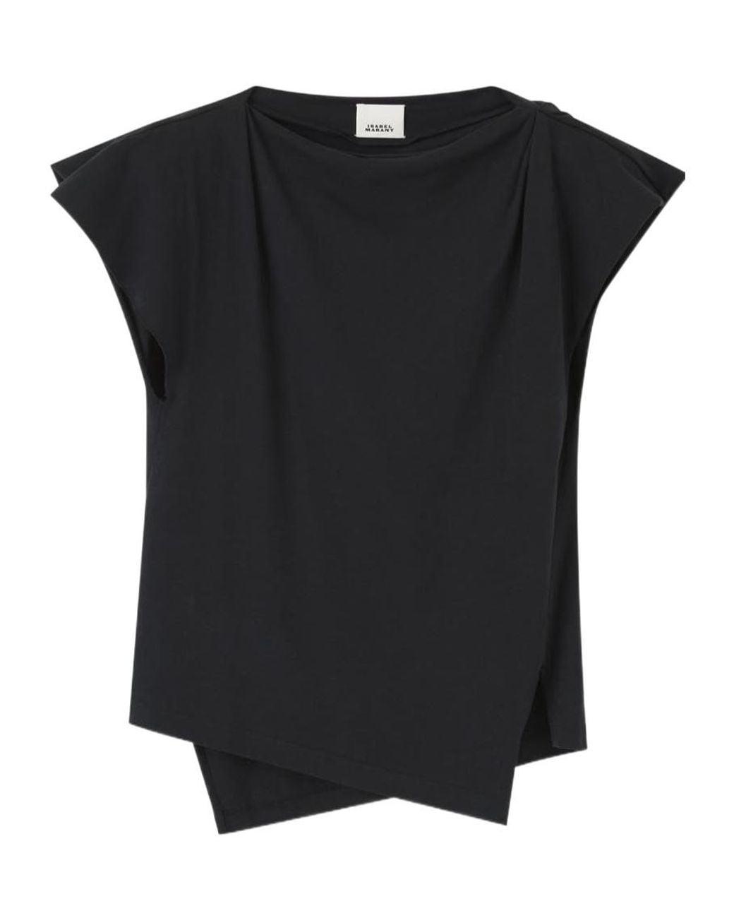 Isabel Marant Black Asymmetric Short-Sleeved T-Shirt