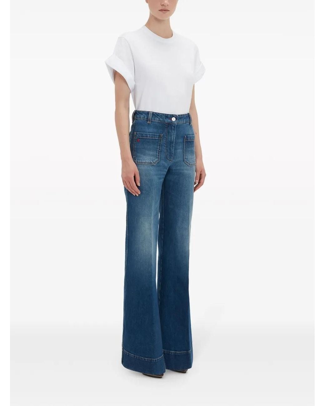 Victoria Beckham White Crew-Neck Organic-Cotton T-Shirt