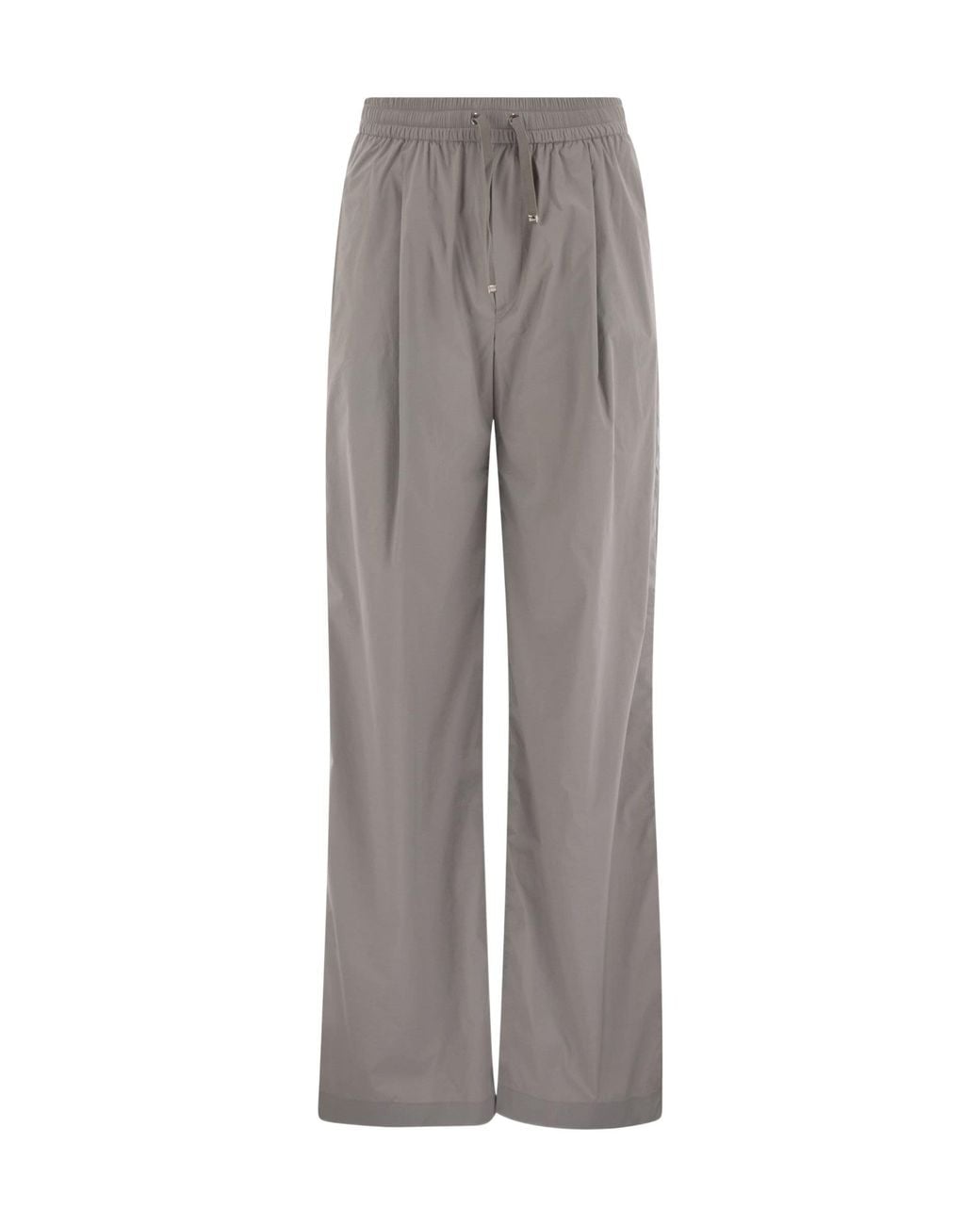 Herno Gray Drawstring Wide-Leg Trousers