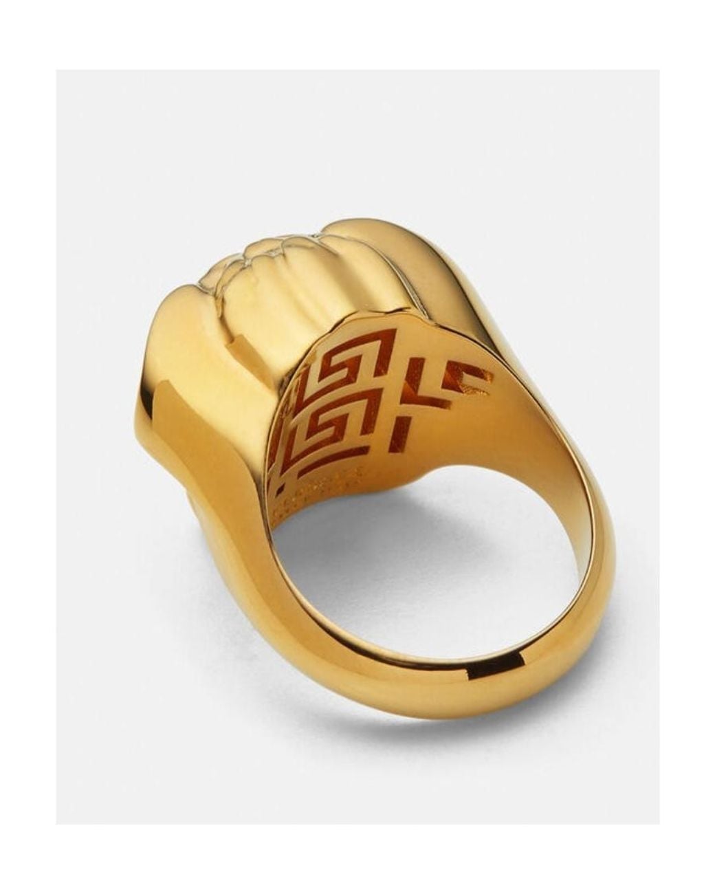 Versace Metallic La Medusa Head Ring for men