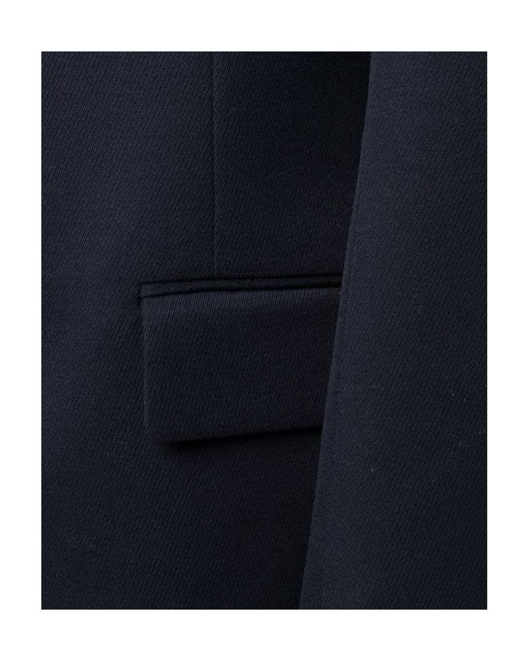 Maison Margiela Blue Collarless Single Breasted Coat for men