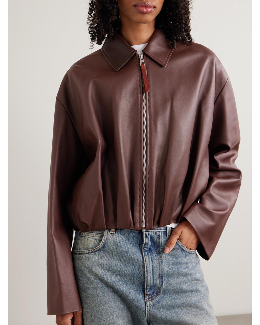 Loewe Brown Balloon Leather Jacket