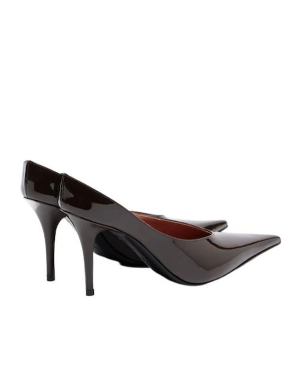 AMINA MUADDI Brown Patent Leather Pumps