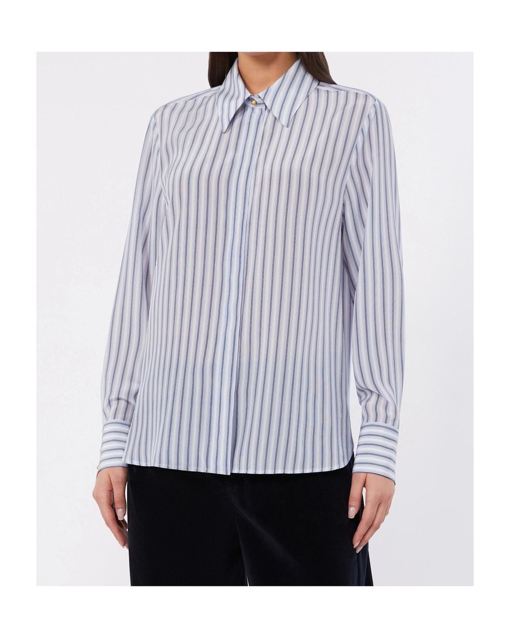 Max Mara Blue Studio Flirt Striped Shirt
