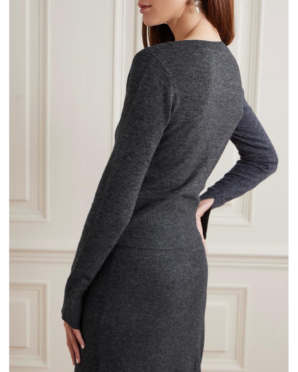 Erdem Black Long-Sleeved Knitted Cardigan