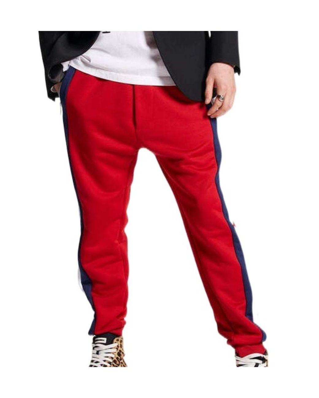 DSquared² Red High Waist Straight Leg Pants for men