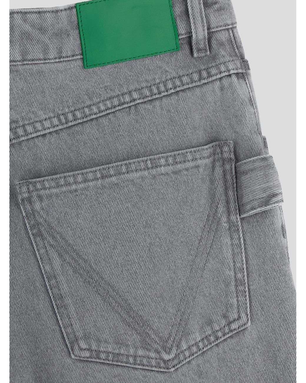Bottega Veneta Gray Washed Flared Leg Jeans