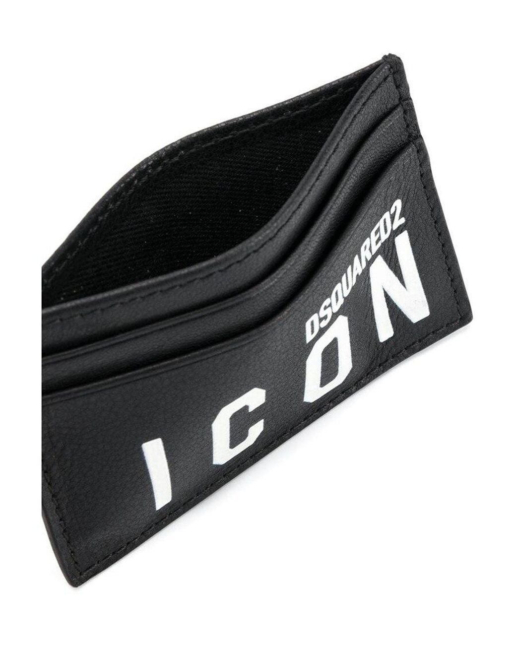 DSquared² Black Logo Printed Classic Card Holder for men