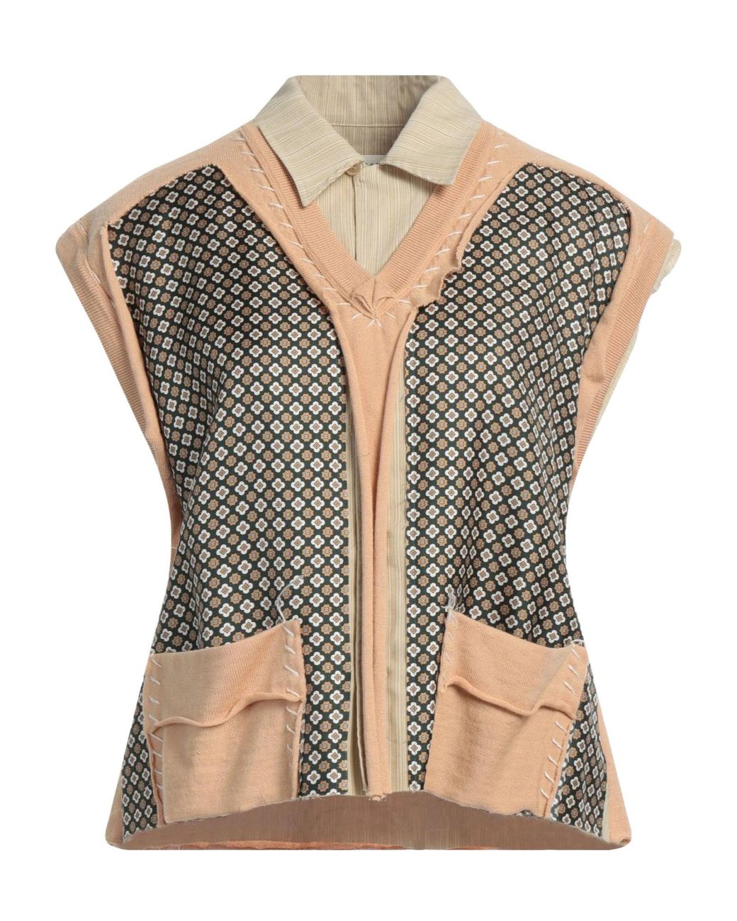 Maison Margiela Metallic Oversized Geometricstriped Shirt