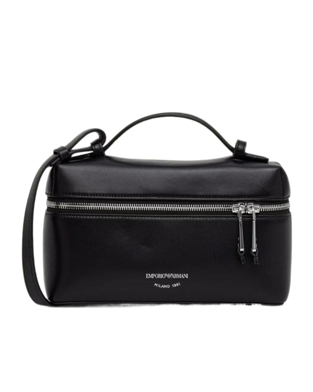Emporio Armani Black Logo-Print Crossbody Bag