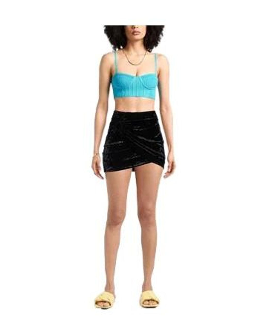 Isabel Marant Black Velvet High-Waisted Mini Skirt