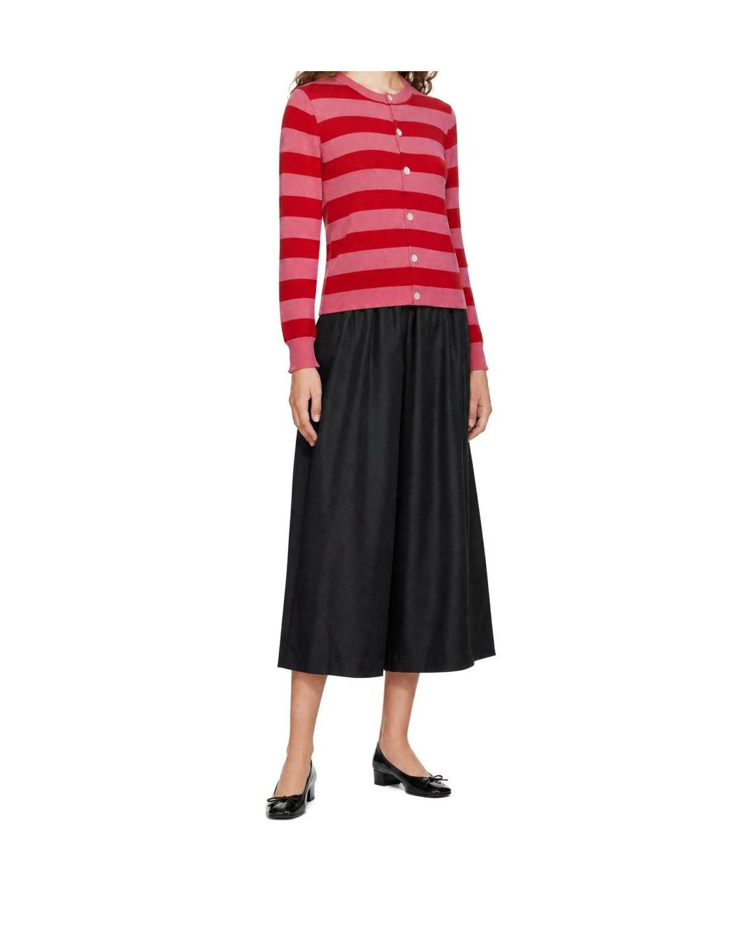 Comme des Garçons Red Striped Cardigan