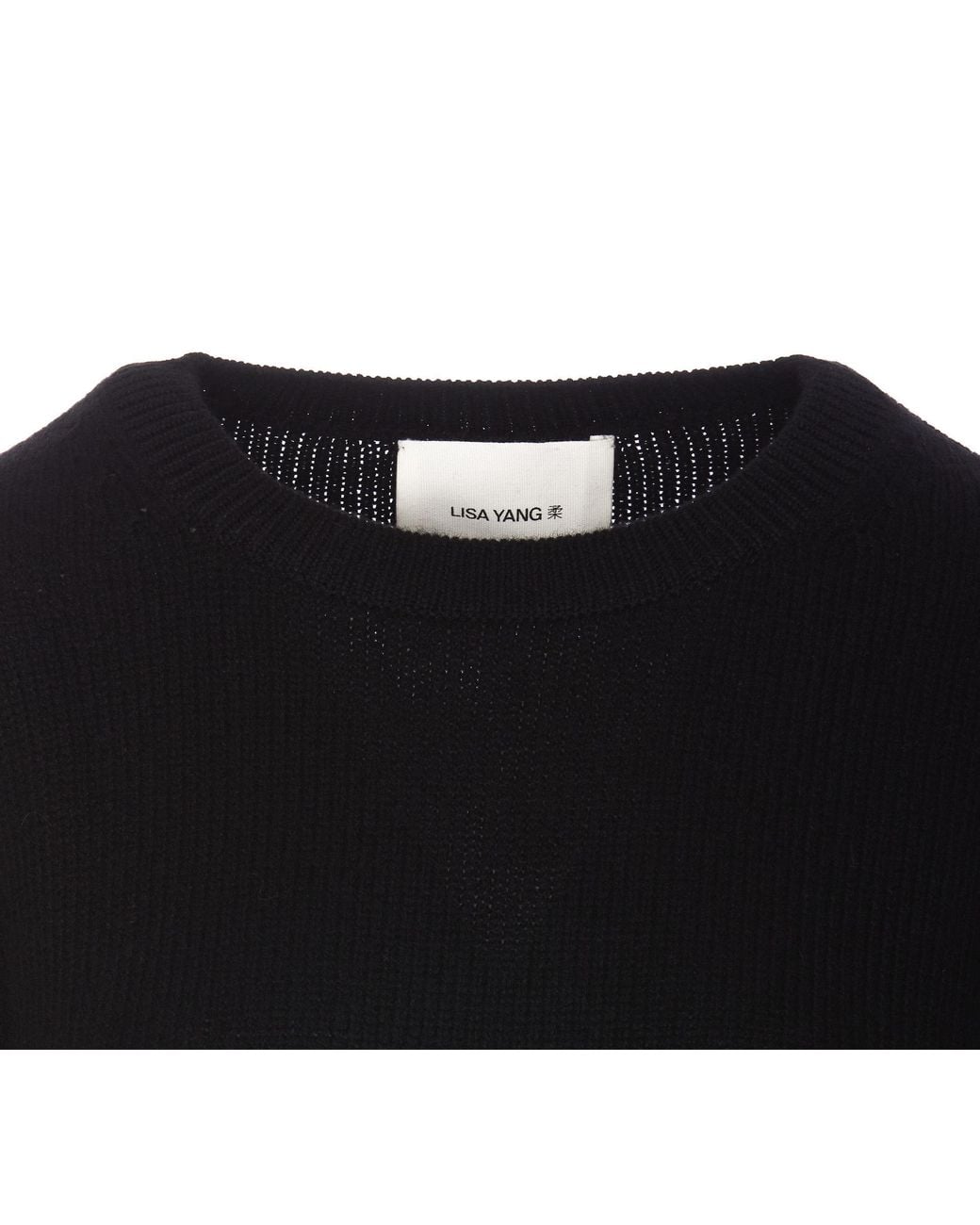 Lisa Yang Black Mila Crew Neck Knitted Sweater