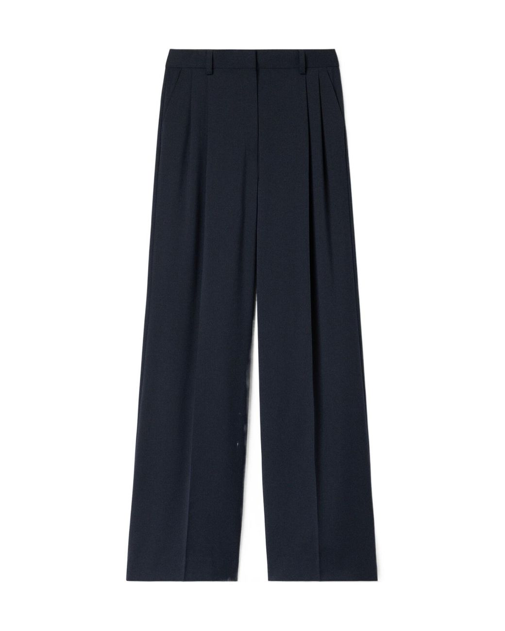 Filippa K Blue Pleated Wide-Leg Pants
