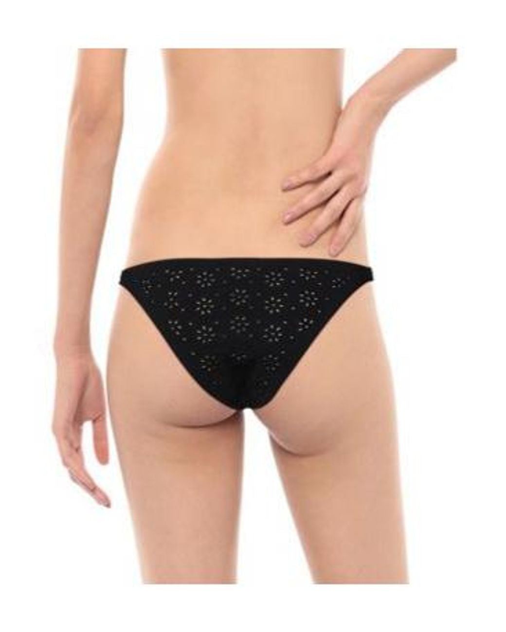 Tory Burch Black Solid Color Stretch Bikini Bottoms