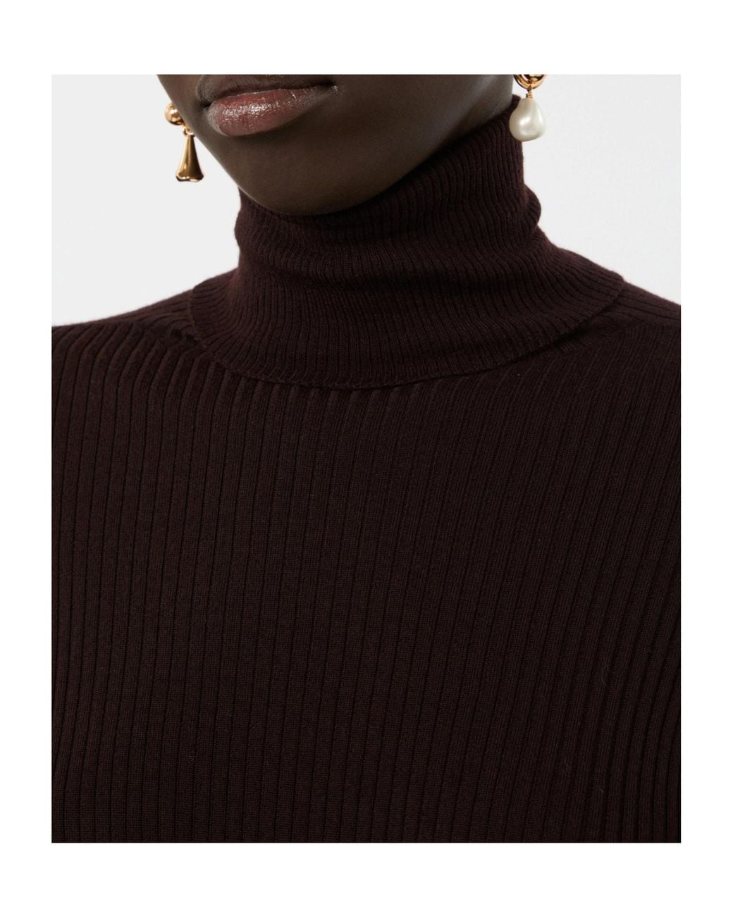 Sportmax Black Spxcentro Ribbed Turtleneck Knitted Top
