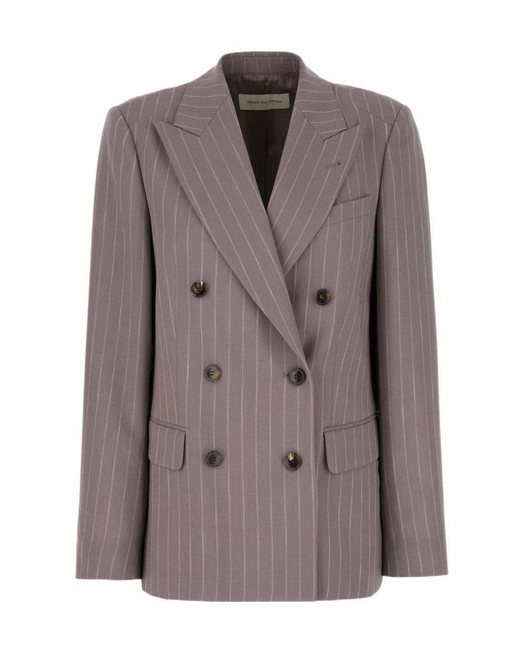 Dries Van Noten Brown Long-Sleeve Blazer