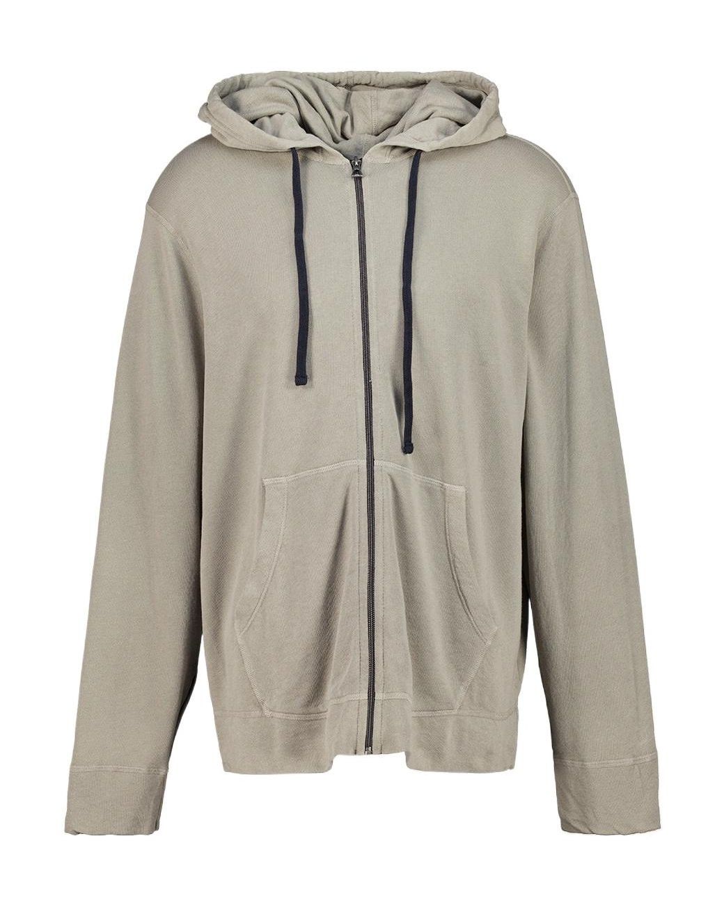 James Perse Gray Vintage French Terry Zip-Up Hoodie for men