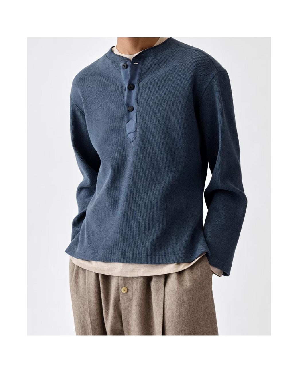 Jacquemus Blue Button Detailed Knit Top for men