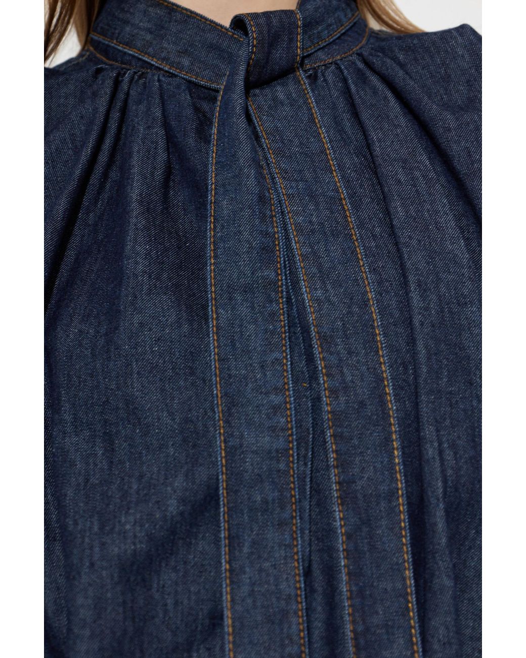Dries Van Noten Blue Scarf Shirt