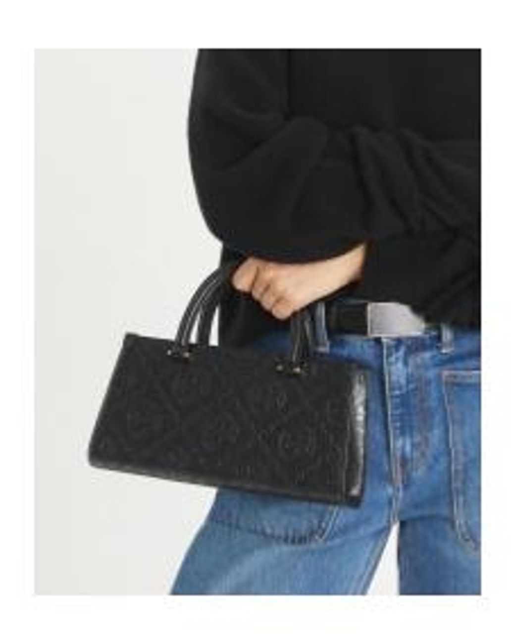 Tory Burch Black T Monogram Rectangular Tote