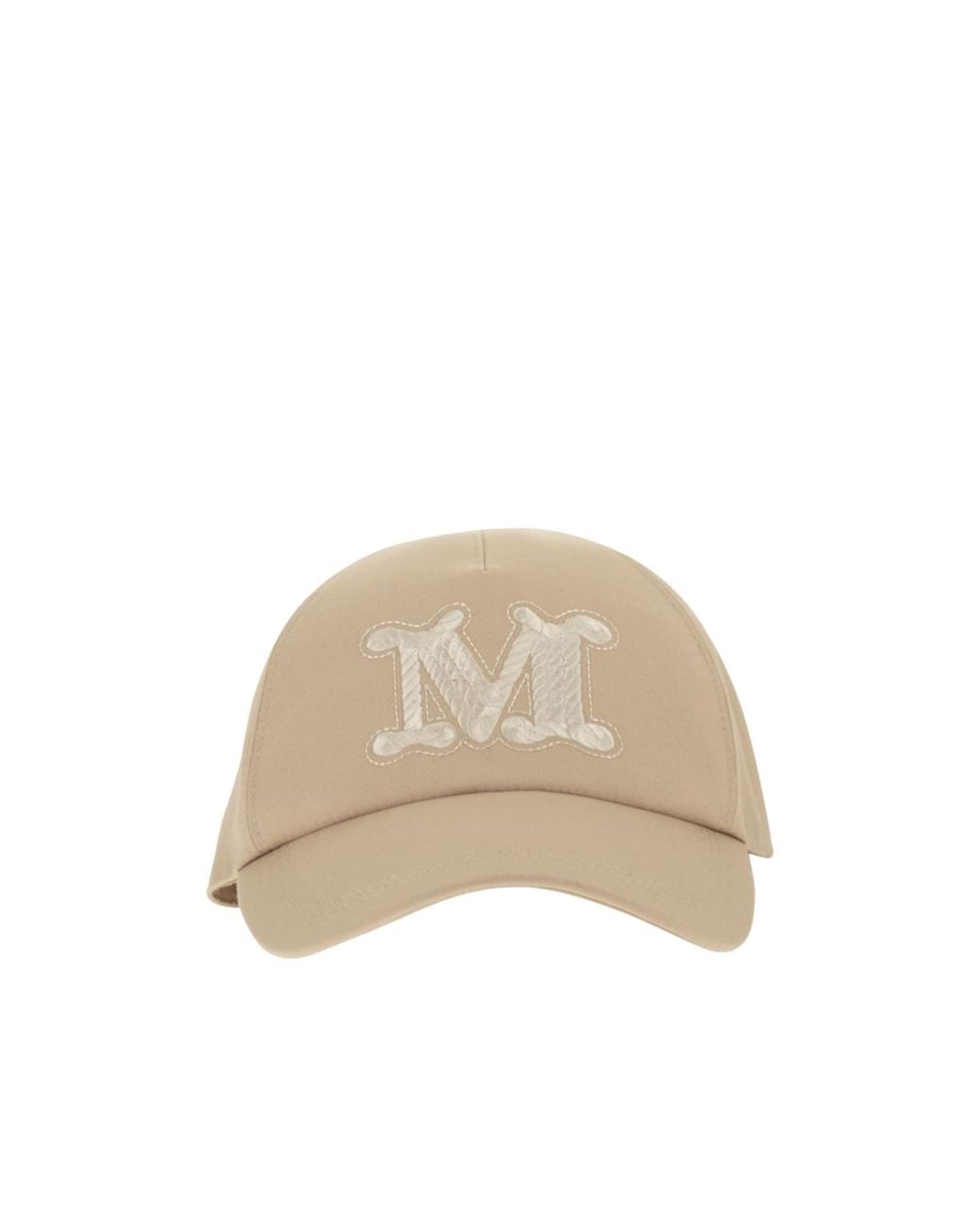 Max Mara Natural Ribaldo Logo Embroidered Baseball Cap