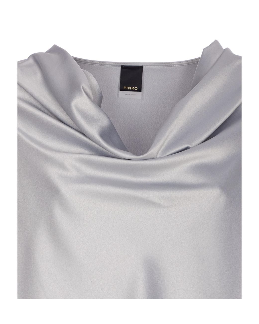 Pinko Gray Long-Sleeved Satin Shirt