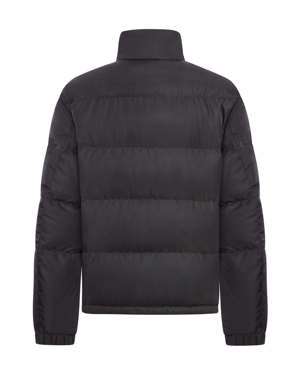 Prada Blue High Neck Zip-Up Quilted Jacket for men
