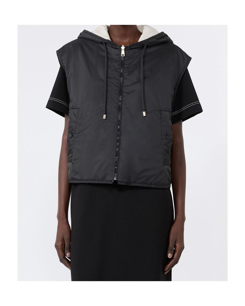 Weekend by Maxmara Black Reversible Padded Hooded Jacket
