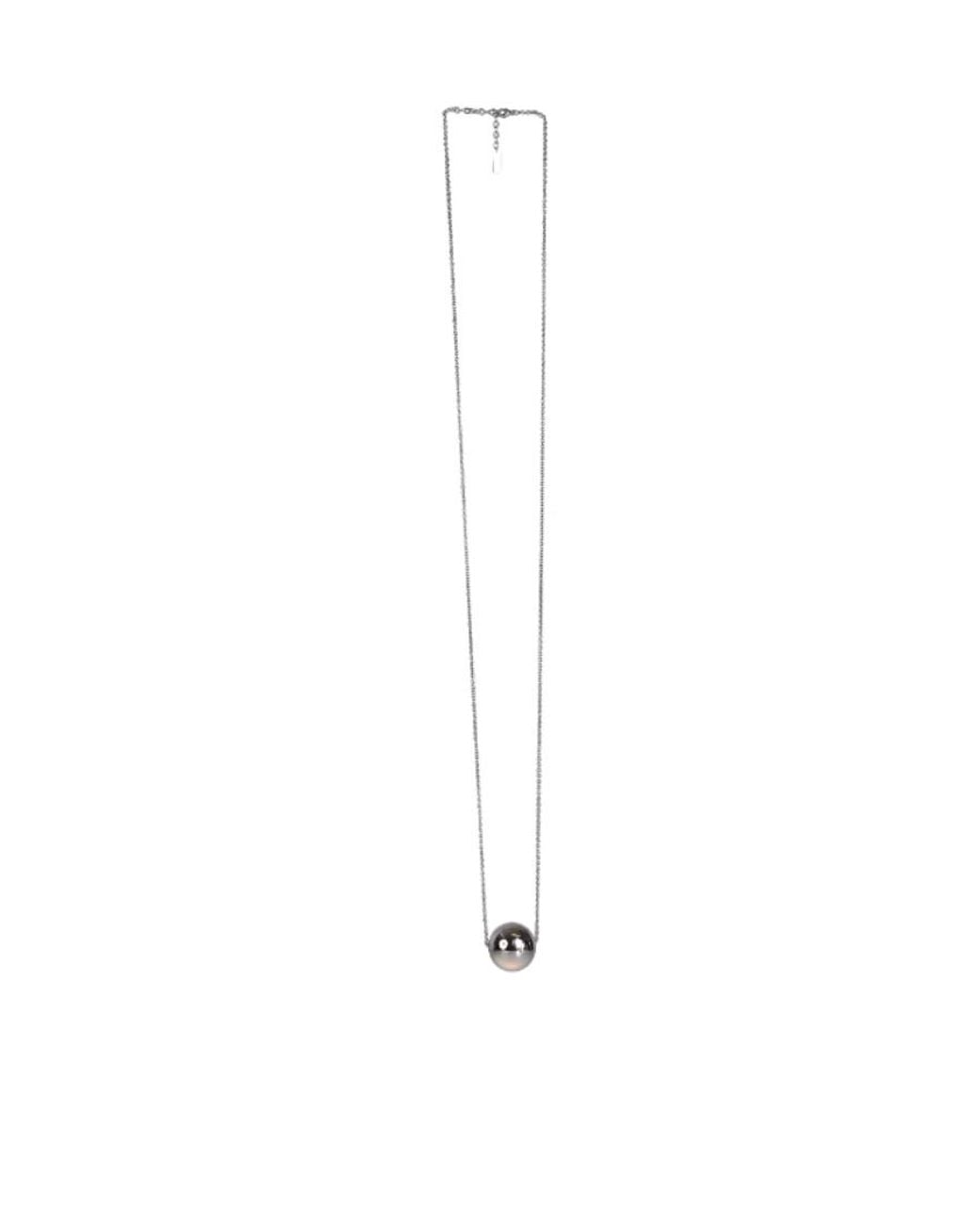 Saint Laurent White Large Spherical Metal Necklace