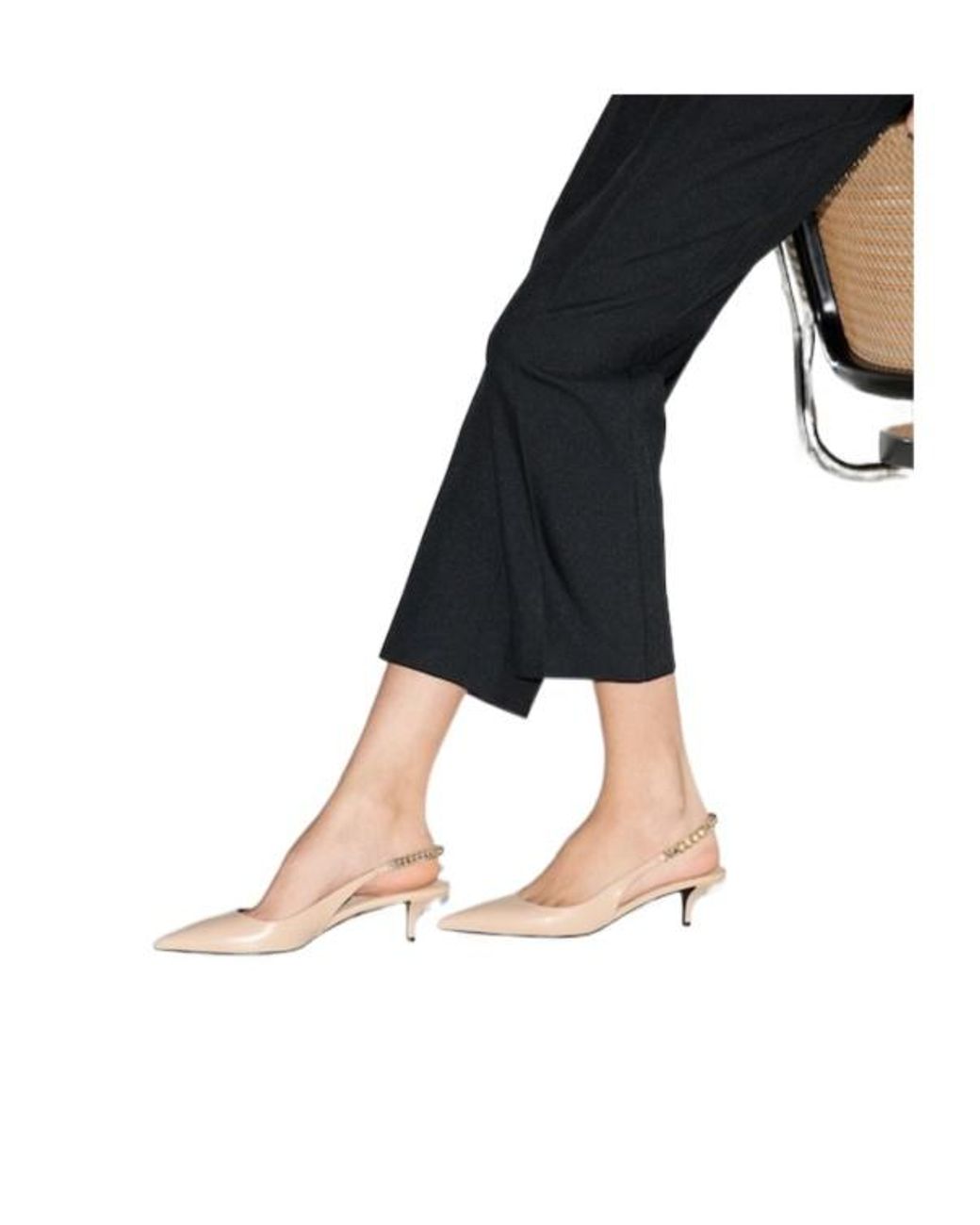 Gucci Natural Signoria Logo Plaque Slingback Pumps
