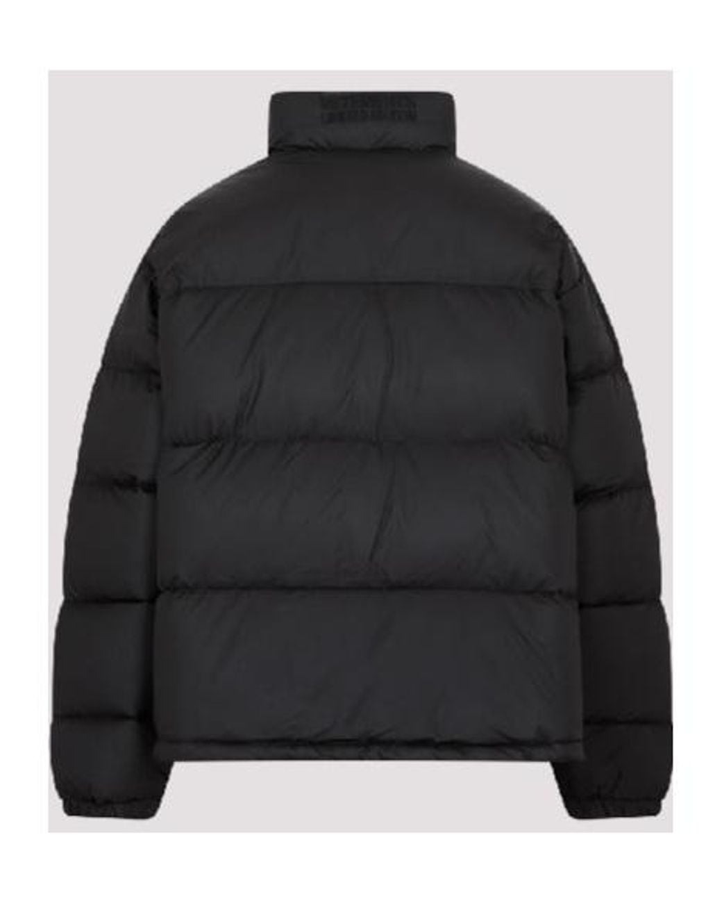 Vetements Black Logo-Patch Padded Coat for men
