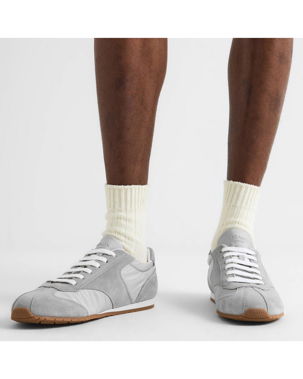 Prada White Versatile Sports Shoes for men