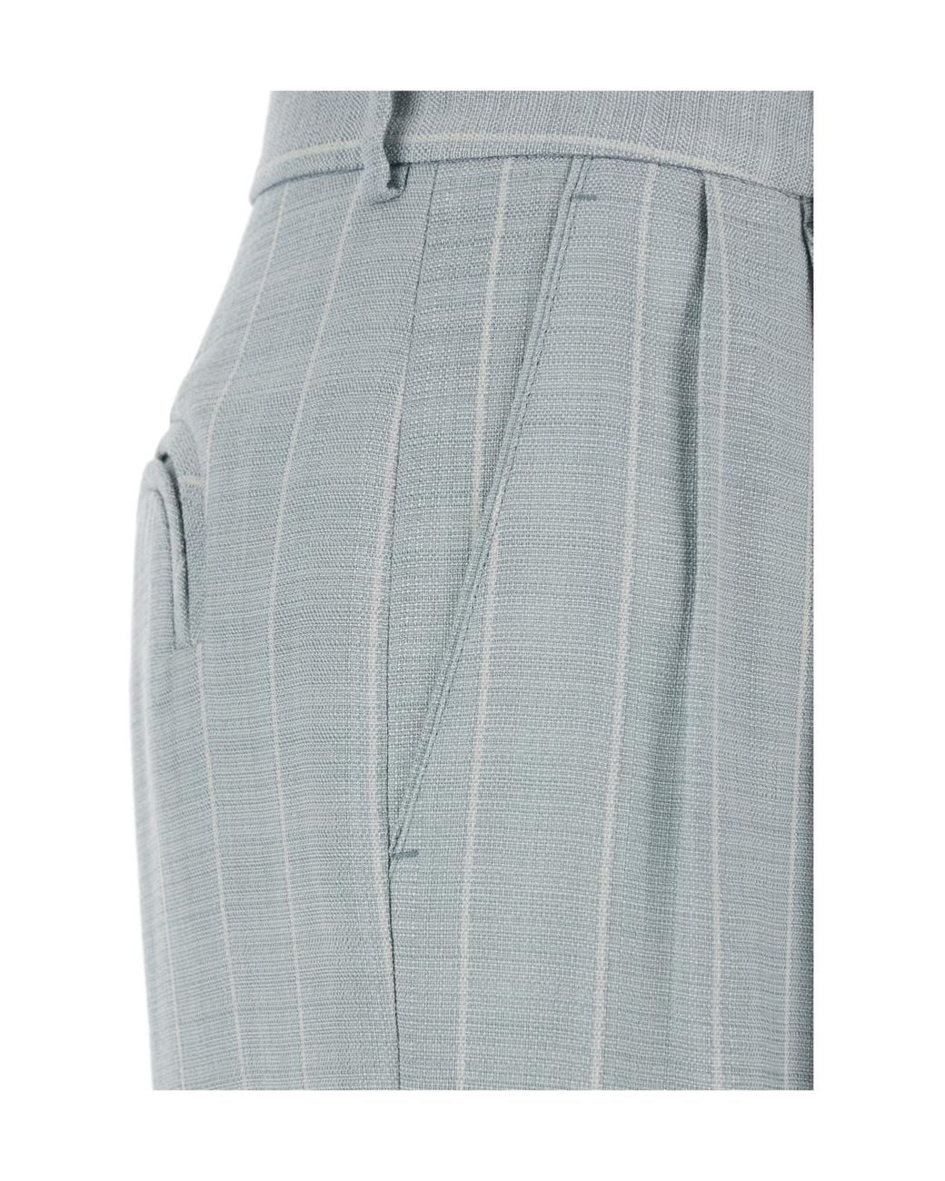Blazé Milano Gray Stripe-Pattern Trousers