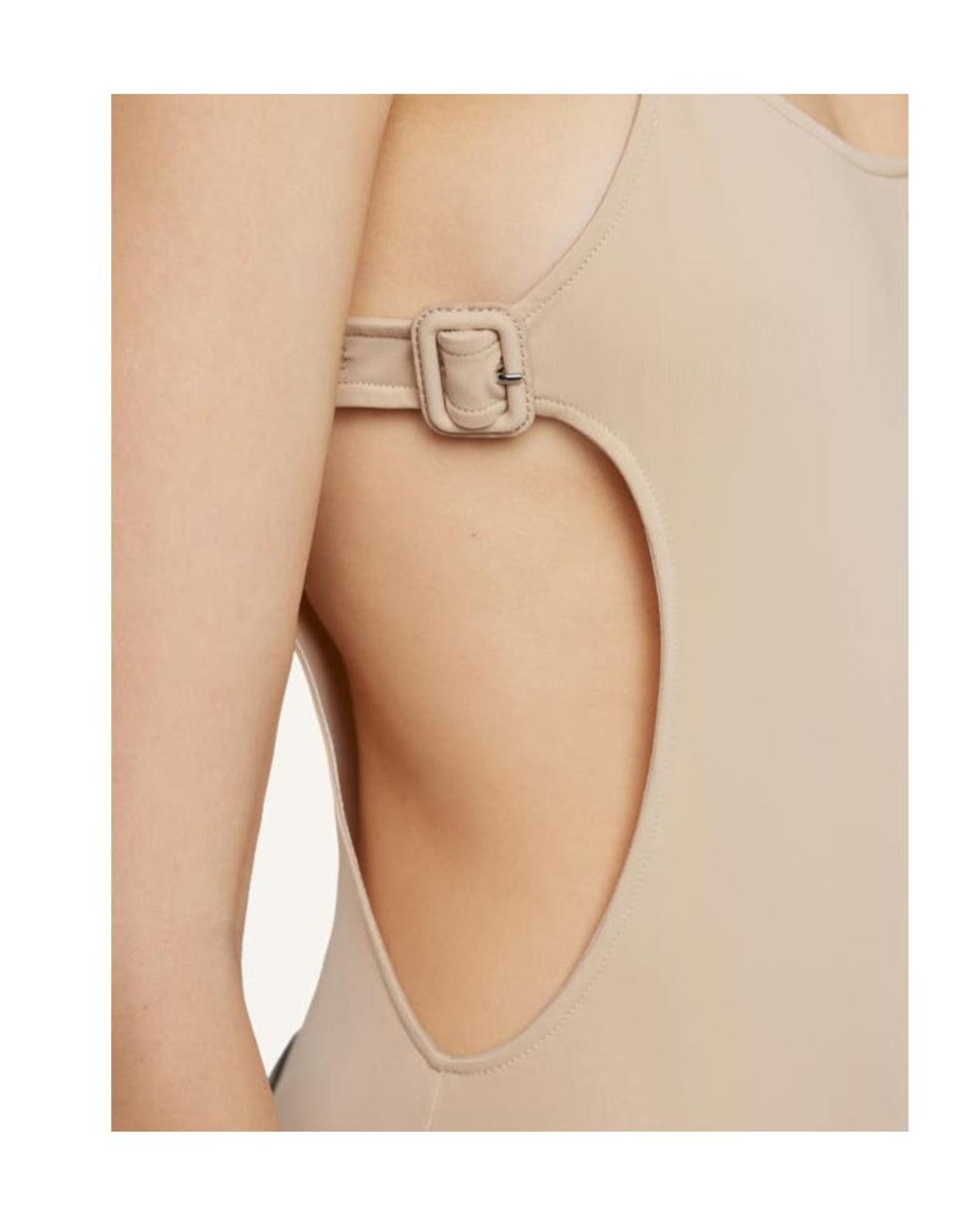 Courreges Natural Courrèges Buckle Cut-Out Swimsuit