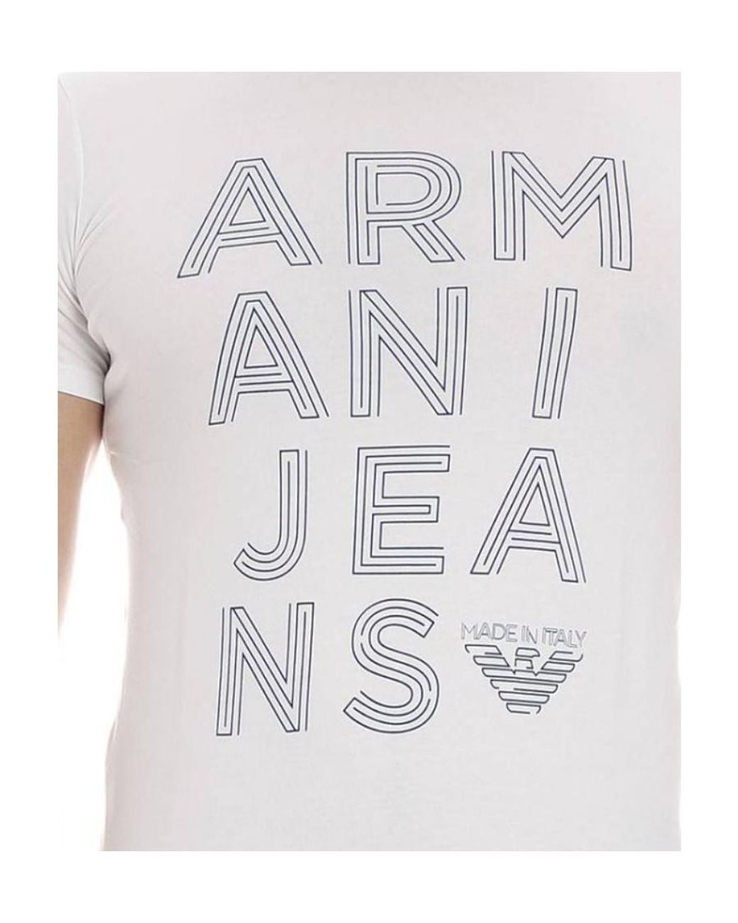 Armani Jeans White Print T-Shirt for men
